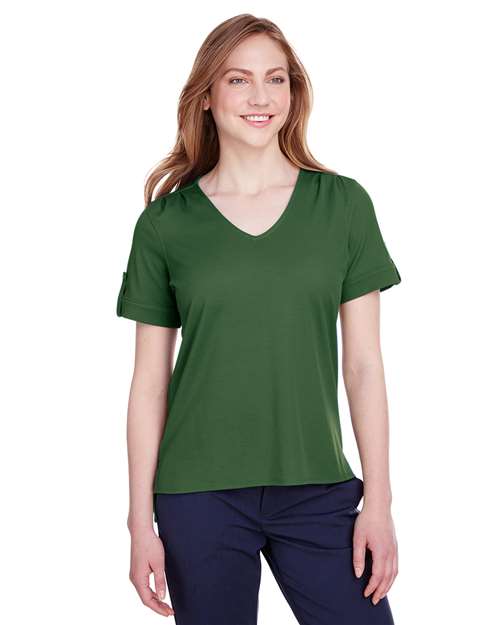 Women's CrownLux Performance® Plaited Rolled Sleeve Shirt