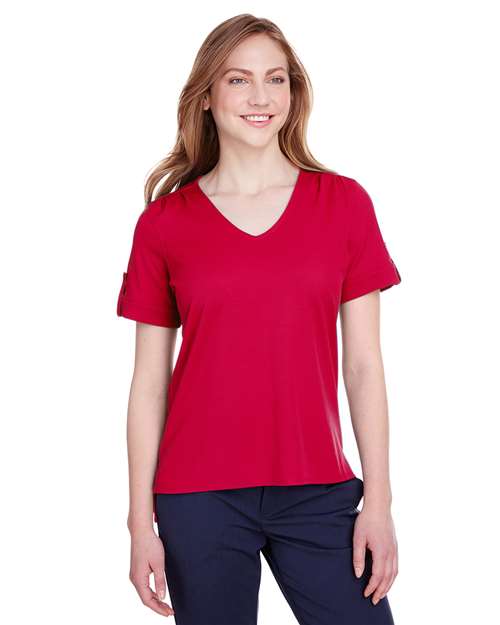 Women's CrownLux Performance® Plaited Rolled Sleeve Shirt
