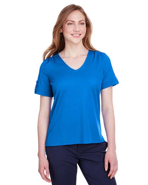 Women's CrownLux Performance® Plaited Rolled Sleeve Shirt